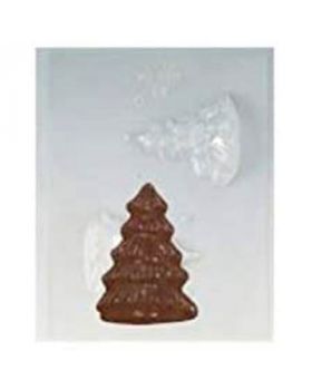 Stampo Pvc per Praline Albero Pino di Natale Martellato 3D 2 Cavità 9cm