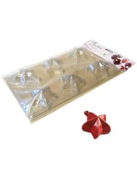 Stampo Pvc per Praline Stelle di Natale Martellato 6 Cavità 6cm Fronte e Retro