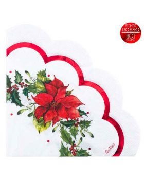 Tovaglioli Carta Etoile Rouge Stella di Natale e Agrifoglio